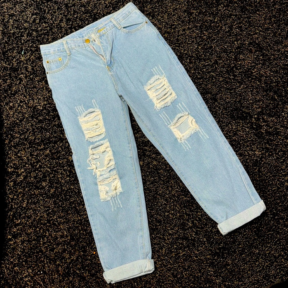 Distressed Light Blue Women's Jeans